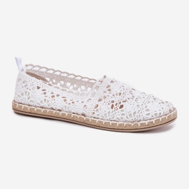 Encaje femenino alpargatas blancas blanco 4