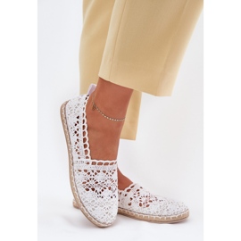 Encaje femenino alpargatas blancas blanco 6