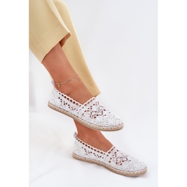 Encaje femenino alpargatas blancas blanco 7