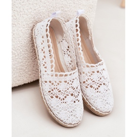 Encaje femenino alpargatas blancas blanco 9