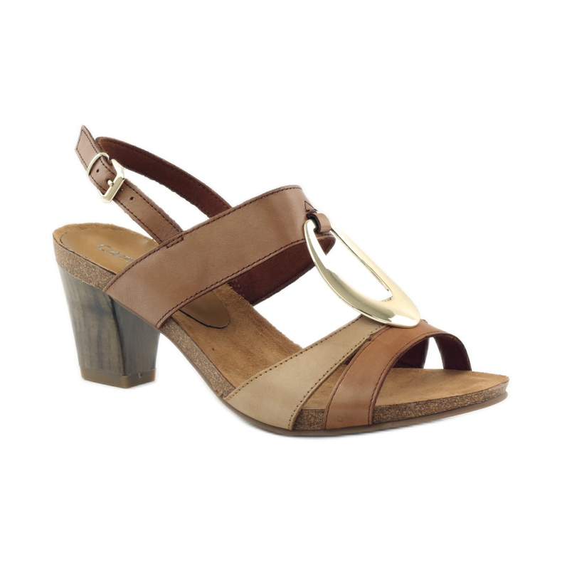 Caprice sandalias zapatos mujer con adorno 28307 marrón amarillo 1