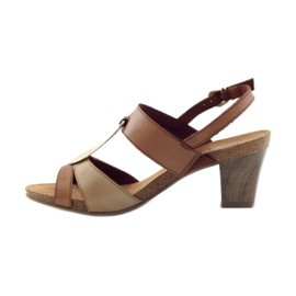 Caprice sandalias zapatos mujer con adorno 28307 marrón amarillo 2