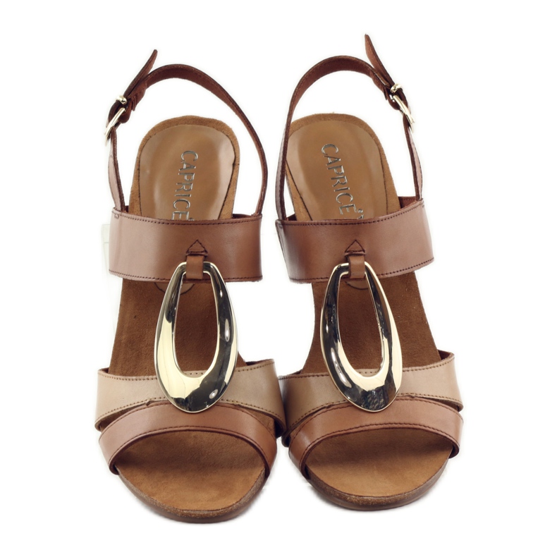 Caprice sandalias zapatos mujer con adorno 28307 marrón amarillo 4