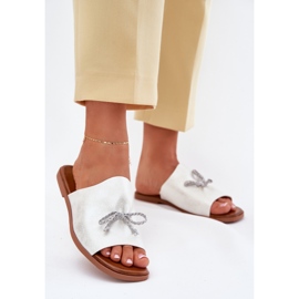 EVento Chanclas de mujer de late plana con un frasco decorativo de plata 2