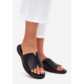 EVento Flip Flip Flip Flip con negro de cuero plano 1 EVento Flip Flip Flip Flip con negro de cuero plano 1