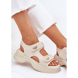 EVento Sandalias de mujeres con detalles dorados beige 9