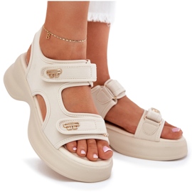 EVento Sandalias de mujeres con detalles dorados beige 10
