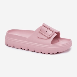 EVento Zapatillas de espuma para mujeres en la plataforma con una hebilla rosa rosado 4