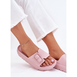 EVento Zapatillas de espuma para mujeres en la plataforma con una hebilla rosa rosado 6