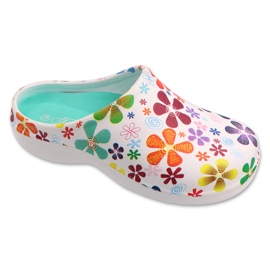 Dr. Inforto de espuma de mujer Befado Slippers 54d110 con flores blanco 5