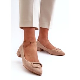 S.Barski Bombas para mujeres con un adorno ecoscópico S. Barski KV27-034 beige 2