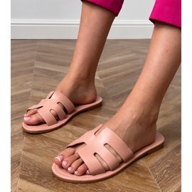Pink Flip -flops decorados con recortes rosado 1