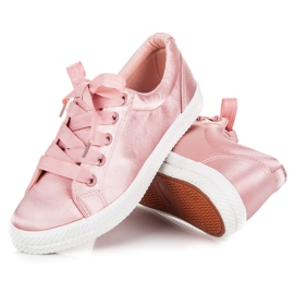 Kylie Zapatillas de satén rosado 2