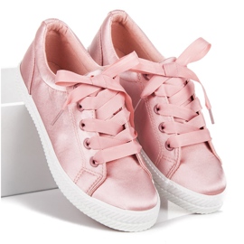 Kylie Zapatillas de satén rosado 3