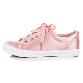 Kylie Zapatillas de satén rosado 1