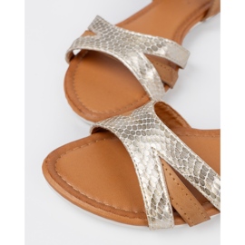 Sandalias de brillo beige 4