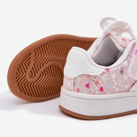 Zapatos deportivos de chicas brillantes con corazones rosados 4