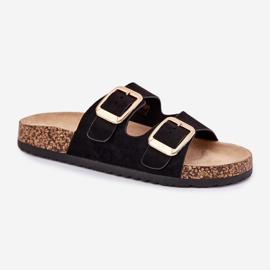 Flip Flip Flip Flip Flip con Heblas doradas de ante Eco. Hebillas negras negro 7