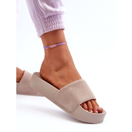 Chanclas de mujer de ante con plataforma Big Star NN274A671 Beige 3