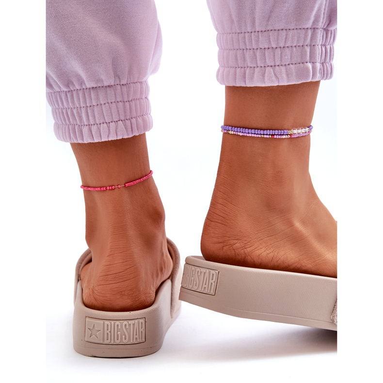 Chanclas de mujer de ante con plataforma Big Star NN274A671 Beige 4