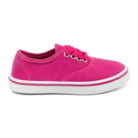 Zapatillas de zapatillas para niños rosa con suela blanca rosado 2