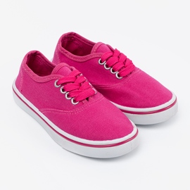 Zapatillas de zapatillas para niños rosa con suela blanca rosado 3