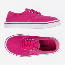 Zapatillas de zapatillas para niños rosa con suela blanca rosado 4