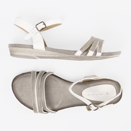 Shelvt Sandalias de mujer elegantes con rayas de brillo multicolor 6