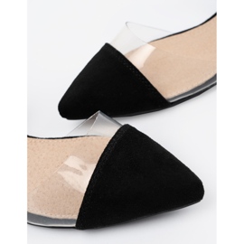 Goodin Elegantes sandalias para mujeres con insertos transparentes negro 5