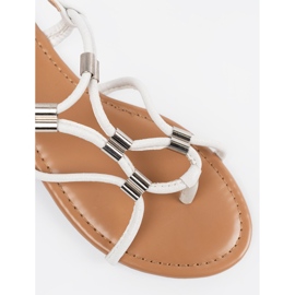 Sandalias blancas de flip -flops con decoraciones blanco 1