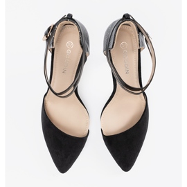 Goodin Tacones altos negros con un cinturón alrededor del tobillo 5