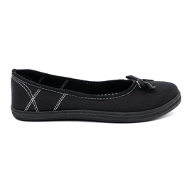 Ballerinas de material negro con arco 3