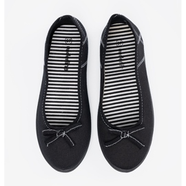 Ballerinas de material negro con arco 5