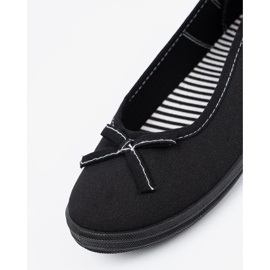 Ballerinas de material negro con arco 1