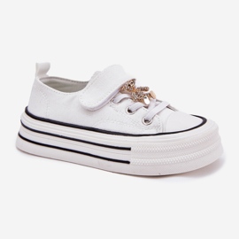 Zapatillas para niñas con un oso de peluche dorado blanco 5