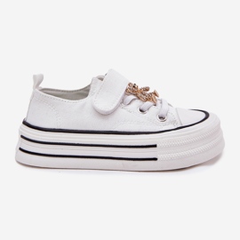 Zapatillas para niñas con un oso de peluche dorado blanco 6