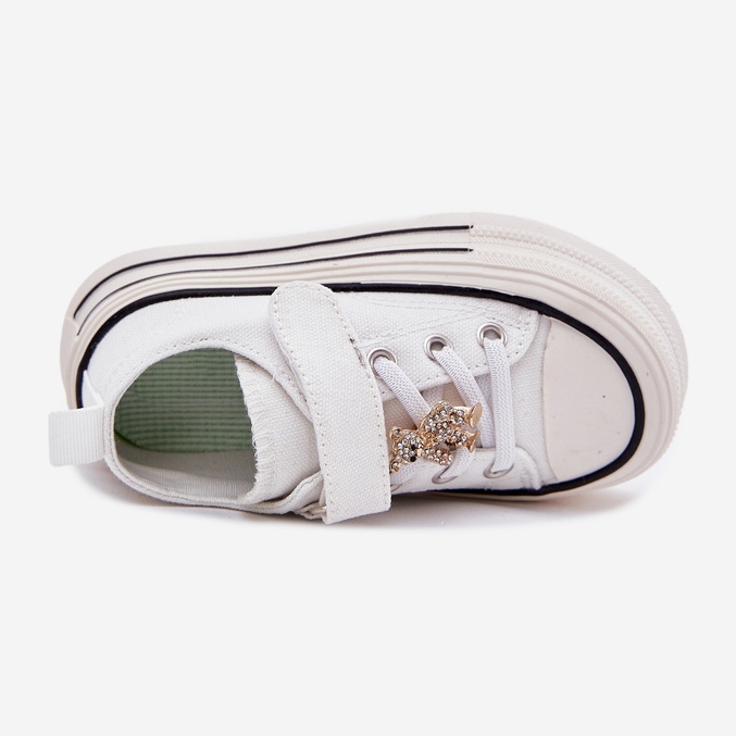 Zapatillas para niñas con un oso de peluche dorado blanco 2