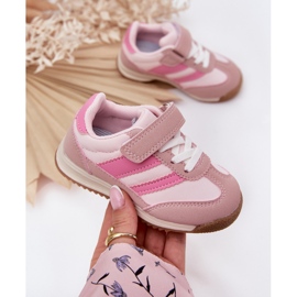 Zapatillas deportivas para niños con velcro rosa rosado 4