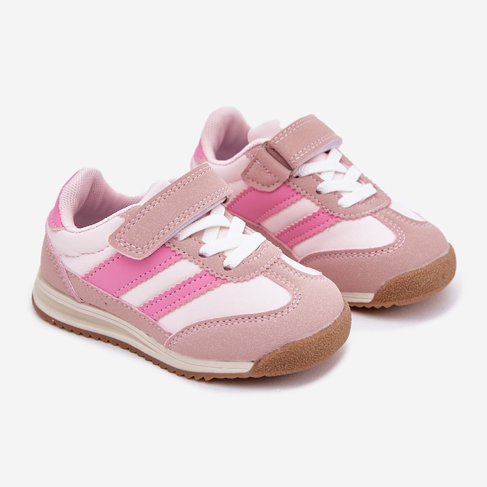 Zapatillas deportivas para niños con velcro rosa 1