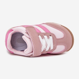Zapatillas deportivas para niños con velcro rosa rosado 2