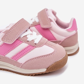 Zapatillas deportivas para niños con velcro rosa rosado 3