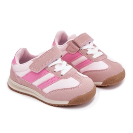 Zapatillas deportivas para niños con velcro rosa rosado 7