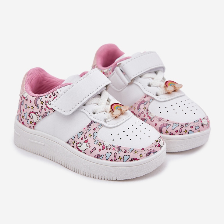 Zapatillas de deporte para niños zapatos deportivos unicornios rosados blanco 1