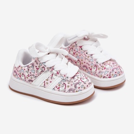 Zapatos deportivos para niñas con un motivo de unicornio rosa rosado 1 Zapatos deportivos para niñas con un motivo de unicornio rosa rosado 1