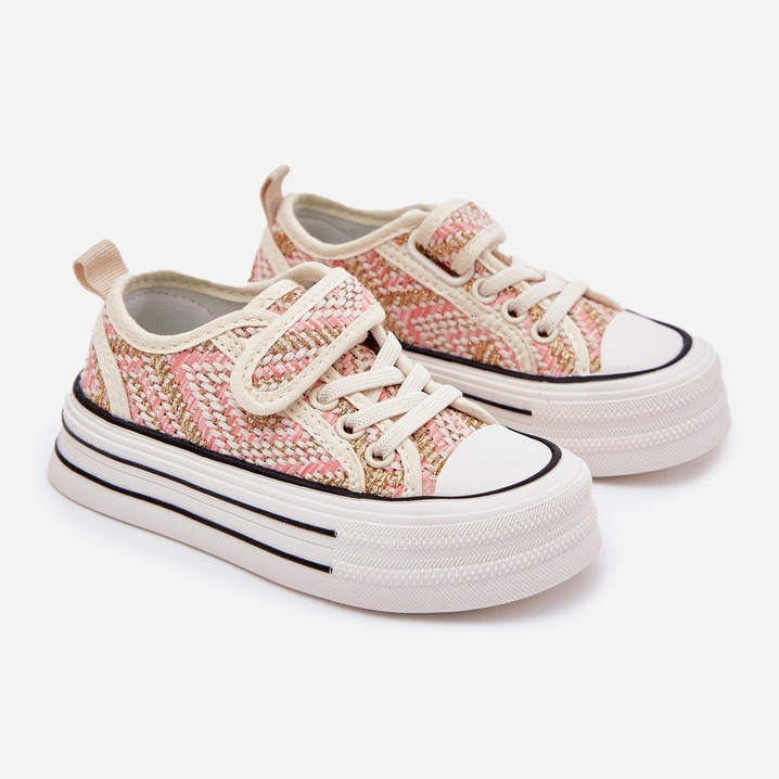 Zapatillas de zapatillas de velcro rosa chicas 1