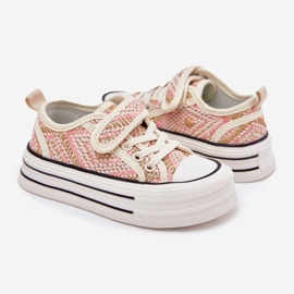Zapatillas de zapatillas de velcro rosa chicas rosado 2
