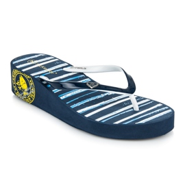Mckeylor Chanclas cuña rayas azul 2