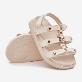 Sandalias de niñas con detalle dorado BEIGE 3