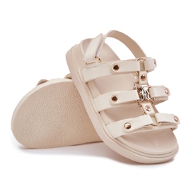 Sandalias de niñas con detalle dorado BEIGE 6
