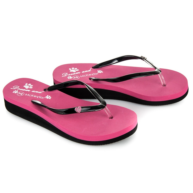 Mckeylor Zapatillas cuña rosas 1
